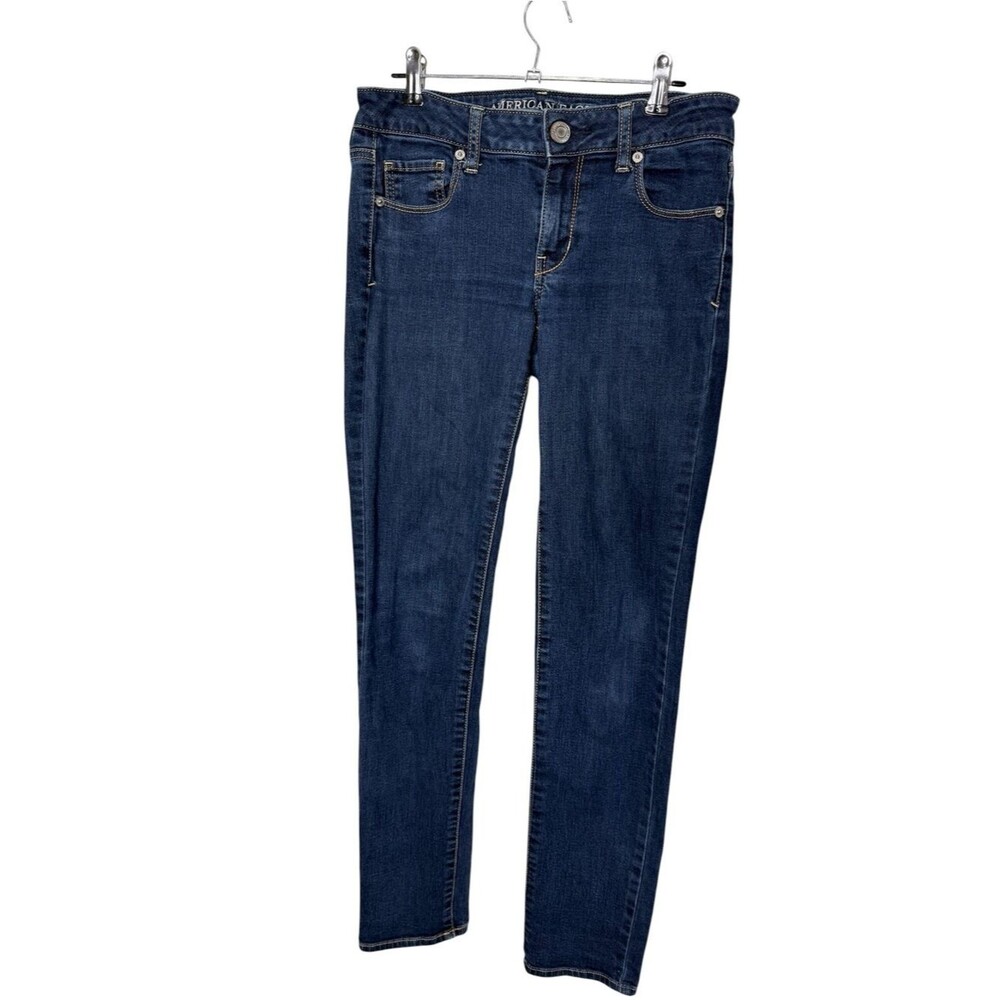 American Eagle Skinny Super Stretch Jeans Blue Wash Size 4 Regular Denim
